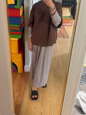 CUSTOM MADE MODEST 2 piece striped skirt set